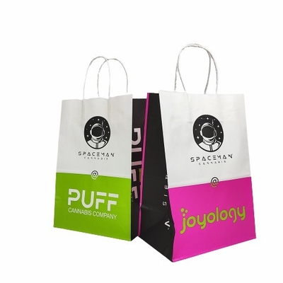 Beli Kantong belanja kraft dengan dasar datar dengan pegangan untuk kemasan permen karet online manufacture