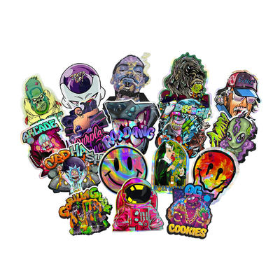 Beli Holographic FDA Custom Die Cut Mylar Bags 120 Mico online manufacture