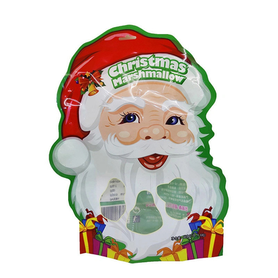 Beli Tas Mylar Plastik Berbentuk Khusus Dengan Ritsleting, Tas Kemasan Natal yang Disesuaikan online manufacture
