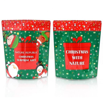 Beli Mat transparan plastik Natal berdiri kantong anti bau makanan ringan kemasan tas online manufacture