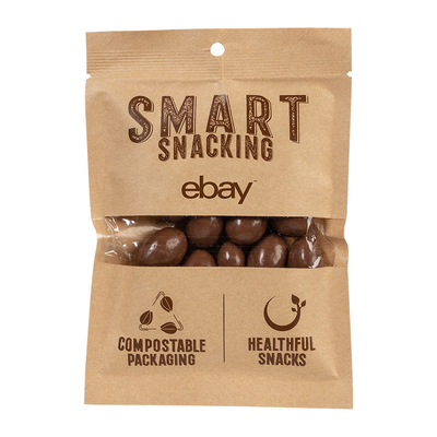 Beli Kraft Paper Food Packaging Ziplock Bag dengan jendela, Biodegradable Edible Packaging Bag online manufacture