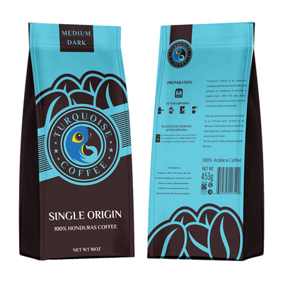 Beli Plastik Kantong Kopi Zipper Disesuaikan Kemasan Cetak Glossy Dinding Datar Kantong Kemasan Kopi online manufacture