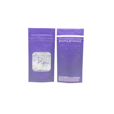Beli Custom Logo Ungu Plastik Stand Up Zip Lock Bag Packaging Mylar Bags dengan Window online manufacture