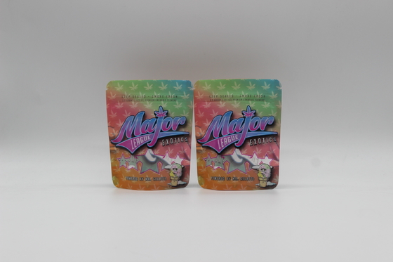 Zipper Aluminium Foil Mylar Bag 3.5g Matte Soft Touch Stand Up Untuk Weed Flower