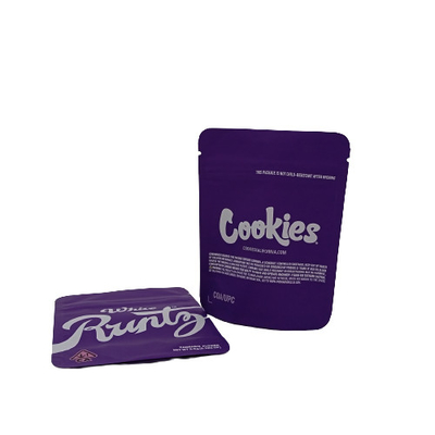 Custom Mylar Weed Bags Digital Printing Bisa Ditutup Kembali Dengan Zipper Tahan Anak