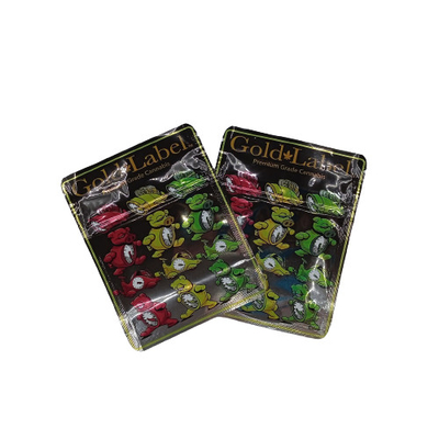 Tiga Sisi Penutup Zippered Mylar Weed Bags Self-contained Gravure Printing