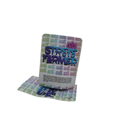 Tas Rumput Mylar Disesuaikan Tahan Bau Dengan Ritsleting Bisa Ditutup Lagi
