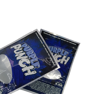 Aluminium foil Mylar ziplockk tas berdiri dengan jendela untuk weed weed kemasan
