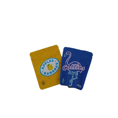Bau Proof Heat Seal Zipper Bags 3.5g Soft Touch Weed Flower Mylar Stand Up Bags