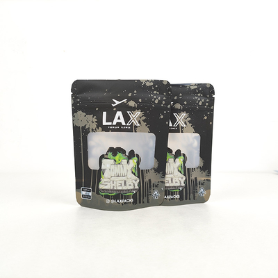Tas penyimpanan makanan yang disetujui khusus Aluminium foil Mylar Stand Up Zip Lock Bag dengan jendela yang jelas dan pilihan khusus