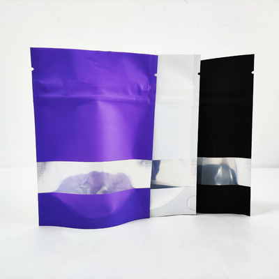Aluminium Foil Zipper Ungu Matte Stand Up Kantong Zip Lock Biodegradable Mylar Bags