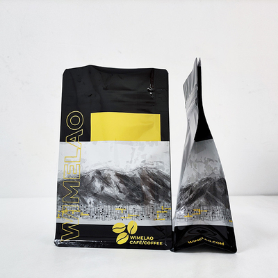 Custom Re-sealable Mylar ziplockk Food Storage Coffee Bean Pouch Bag Packaging Dengan kerucut air mata yang mudah