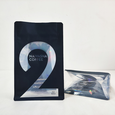 1kg Volume Kantong Kopi Bagian Bawah Datar dengan One Way Valve Glossy PET/VMPET/PE Custom Digital Printing