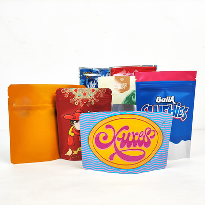 Child Proof Mylar Weed Bags Stand Up Food Bags Digital Printing Bags