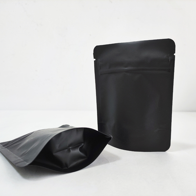 3.5g, 7g, 1oz, 1 lb Matte hitam dengan ritsleting berdiri anti bau kantong mylar rumput