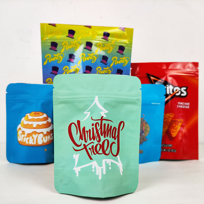 Food Grade Aluminium Foil Ziplock Bag 3.5g Mylar Weed Bag Matte Hitam Berdiri