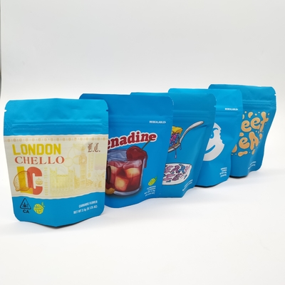 Eco Friendly Mylar ziplockk Stand Up Bags 3,5g 7g 14g Aluminium Foil Untuk gulma