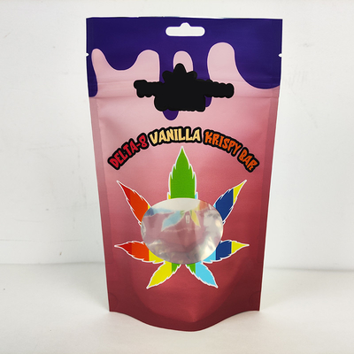 Disesuaikan dicetak 3.5g Bau Proof Mylar Bag Bentuk Lingkaran Mylar Bag Dengan ziplock