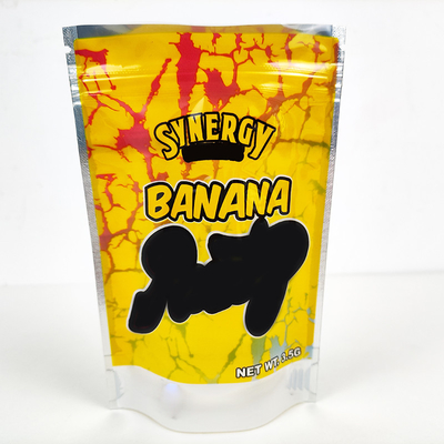 Gloss Disesuaikan 3.5g Mylar Weed Bags Child Safety Slider Zipper Stand Up Bag