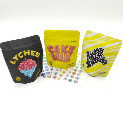 Custom Printed Resealable 3.5g Mylar Edible Bag Zip Lock Kantong Plastik Sachet Kecil