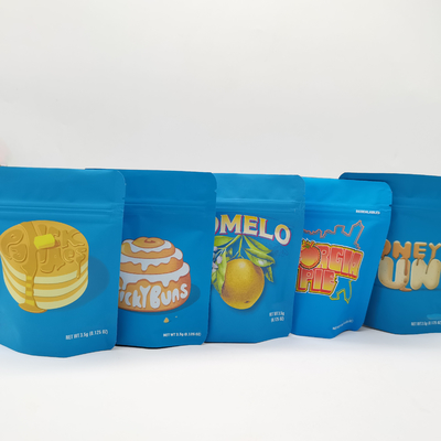 3.5g 7g 14g 28g Mylar Weed Bags Stand Up Zipper Kantong penyimpanan makanan