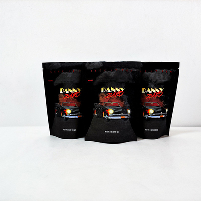 Black Matte Mylar Weed Bags Zipper Lock Cookie Smell Proof Stand Up Bag 3.5g 7g