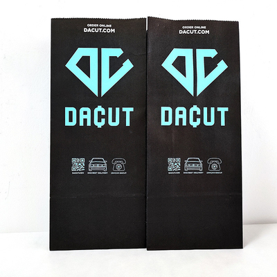 Black Kraft Stand Up Bags Custom Gravure Printing Untuk Makanan