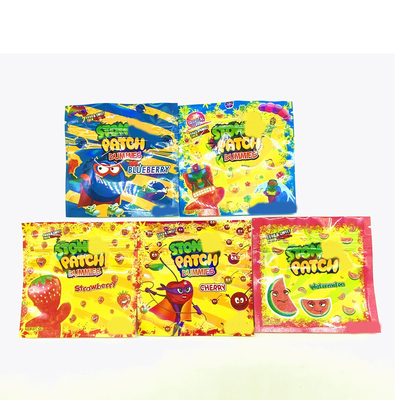 Glossy Finish Plastik Tiga Sisi Segel Tas Untuk Mengunyah Permen Karet