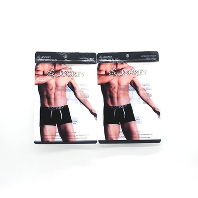 Eco Friendly Paper Zipper Bag Garment Underwear Packaging Bag