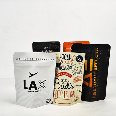 Custom Mylar Weed Bags Tahan Anak Zipper Lock Plastik ziplockk 3.5g Bags