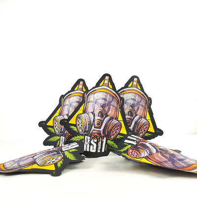 Plastic Die Cut Custom Shape Mylar Bags 3.5g Paket anti bau yang tidak teratur