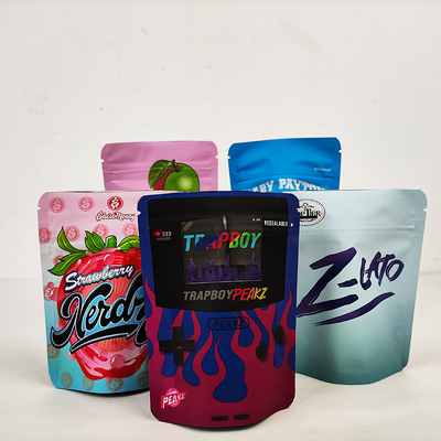 Custom 3.5g Soft Touch Edible Smell Proof Mylar Bag Plastik Stand Up Packaging Bags