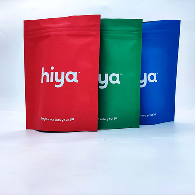 Matte Red Green Mylar Aluminium Foil Bags Zip Lock Mylar Stand Up Bags