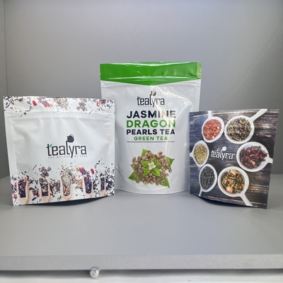 Bau Proof Printed Mylar Stand Up Bags Zipper Tas Kemasan Teh
