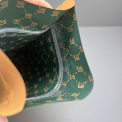 Plastik Mylar ziplockk tas 14g berdiri rumput rumput kemasan tas