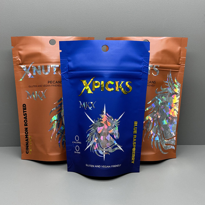 Pencetakan Gravure Mylar Holographic Bags 3.5g Stand Up Bag untuk Weed