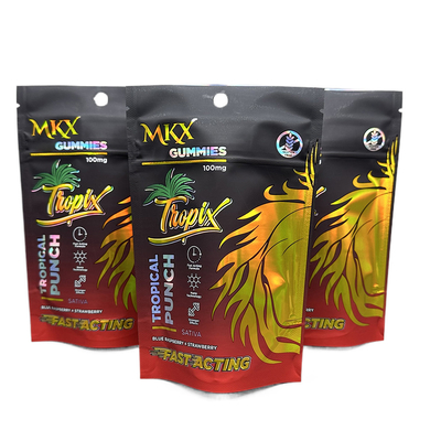 Custom Holographic Mylar Bags 3.5g Weed Packaging Bags Semua warna Dukungan Pencetakan
