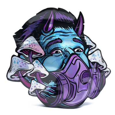 Custom Special Shape Bag Holographic Die Cut Mylar Bag Untuk Custom