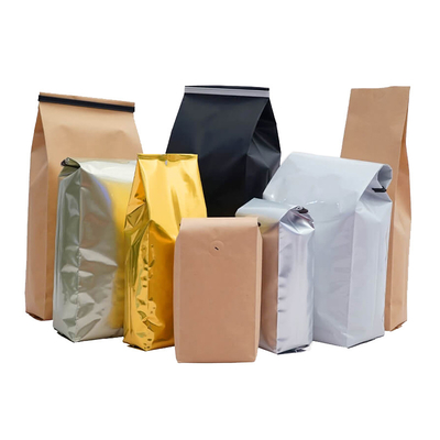 Tas Biji Kopi Custom Dengan Tin Tie Valve Kantong Gusset Sisi Kopi