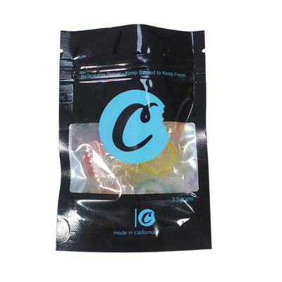 BRC Ziplock Mylar Bag Dengan Window Cookie Packaging Stand Up Bags Untuk Bunga Rumput