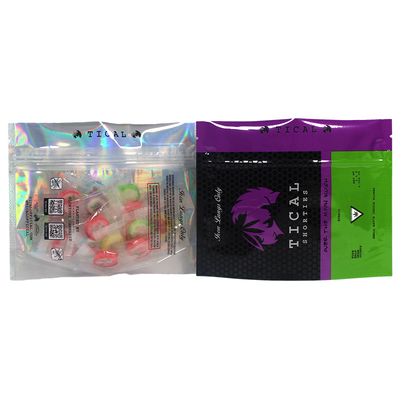PE Holographic Stand Up Bag Dengan Jendela Transparan
