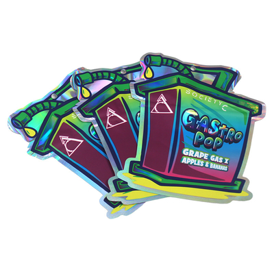 Aluminium Foil 3,5g Die Cut Mylar Bags Dengan Zipper Top Closure