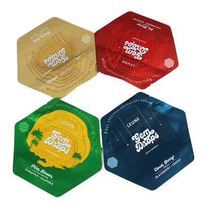 Childproof Zipper Holographic Die Cut Mylar Bags Bentuk Khusus