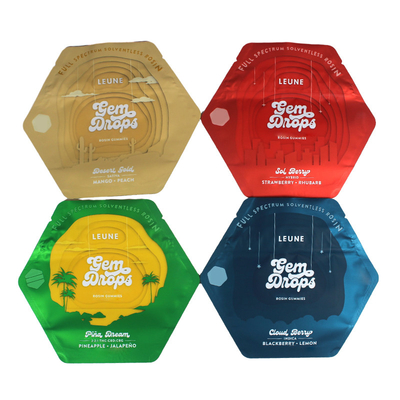 CE Custom Colors Die Cut Plastic Bags Bentuk Tidak Reguler Untuk Gummies
