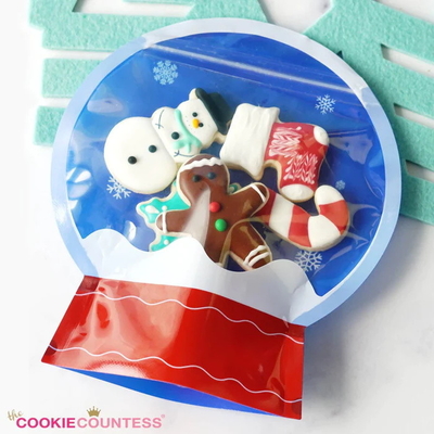 Tas kemasan Mylar Natal khusus dengan bentuk khusus dan penutupan ziplock