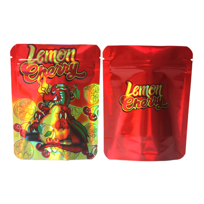 Soft Aluminium Foil Stand Up Bag Holographic Zip Lock Bags Untuk Ganja
