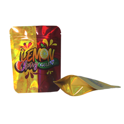 Makanan ringan Buah kering Holographic Zipper Bag Mylar Aluminium Foil Packaging Bag