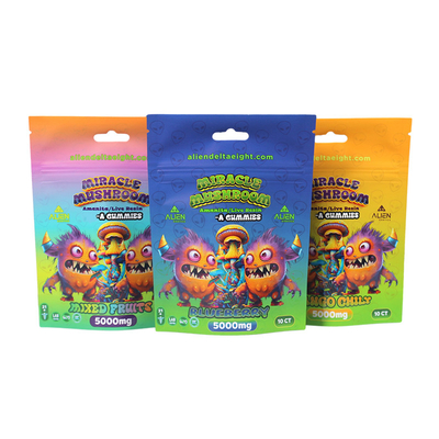 Kantong Stand Up yang bisa ditutup kembali, tahan bau 3,5g/7g/1oz/1lb Tas Mylar Dengan Zipper