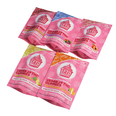 Bau Proof Ziplock Mylar kantong penyimpanan makanan Digitally Printed 14g Untuk Gummies Candy Gula
