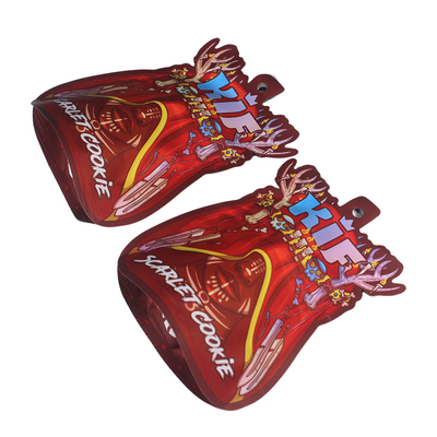 Percetakan Custom 3.5G Ziplock Mylar Bags Die Cut Kantong Bentuk Irregular
